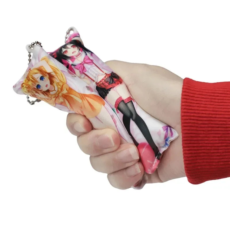 Custom Body Pillow Keychain Cartoon Pillow Key chain with PP Cotton Customized Anime Mini Dakimakura Pillows