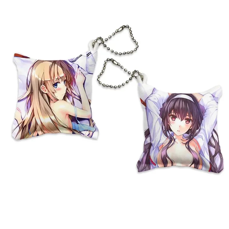Custom Body Pillow Keychain Cartoon Pillow Key chain with PP Cotton Customized Anime Mini Dakimakura Pillows