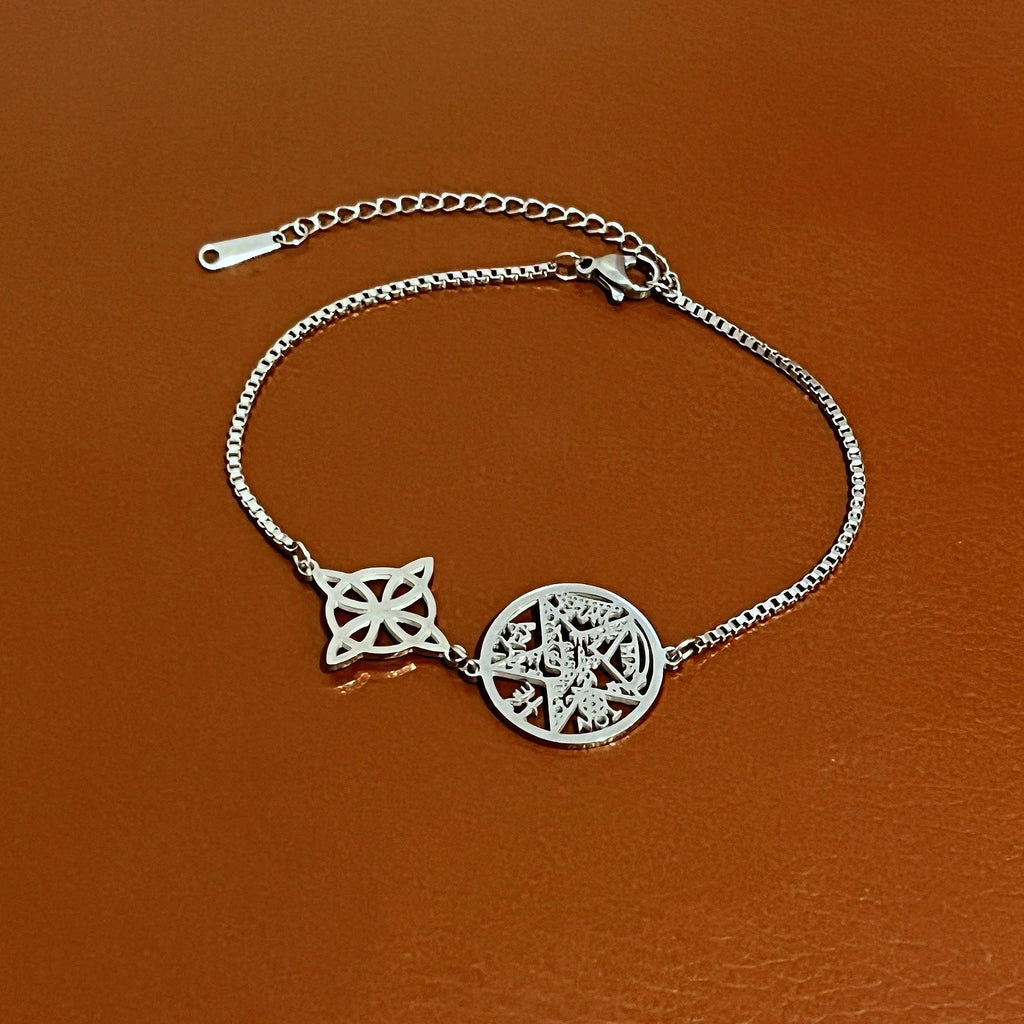 Jeshayuan Witchcraft Pentagram Beads Chain Bracelet Tetragrammaton Box Chain Bracelet Witch Knot Bracelets Amulet Jewelry Gift