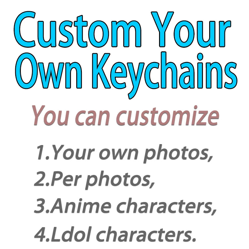 Custom Anime Acrylic Keychain Personalized Logo Cartoon Pendant Photo Clear Flash Charms Hologram Designer Key Chain